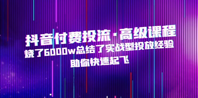 【副业项目5125期】抖音付费投流·高级课程，烧了6000w总结了实战型投放经验，助你快速起飞-网创财富岛