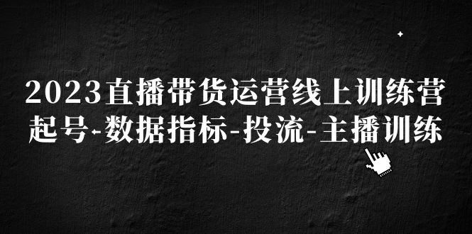 【副业项目5282期】2023直播带货运营线上训练营，起号-数据指标-投流-主播训练-网创财富岛