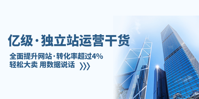 【副业项目5408期】亿级·独立站运营干货：全面提升网站·转化率超过4%，轻松大卖 用数据说话-网创财富岛