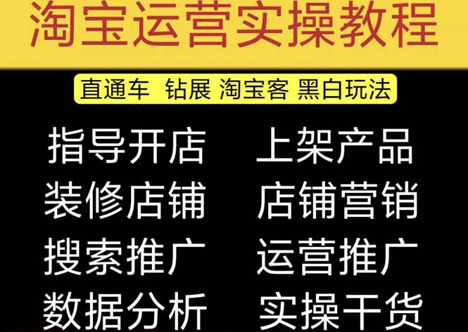 【副业项目5247期】2023淘宝开店教程0基础到高级全套视频网店电商运营培训教学课程（2月更新）-网创财富岛