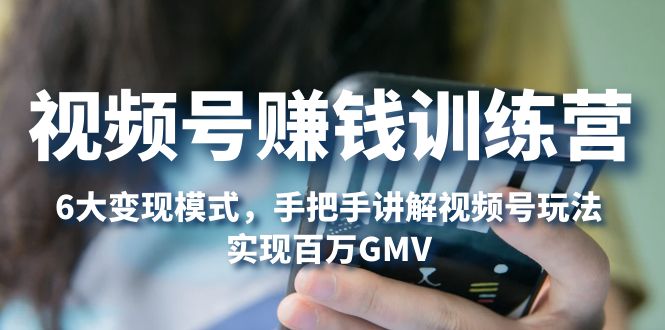 【副业项目5296期】视频号赚钱训练营：6大变现模式，对平台的各项功能详细讲解，实现百万GMV-网创财富岛