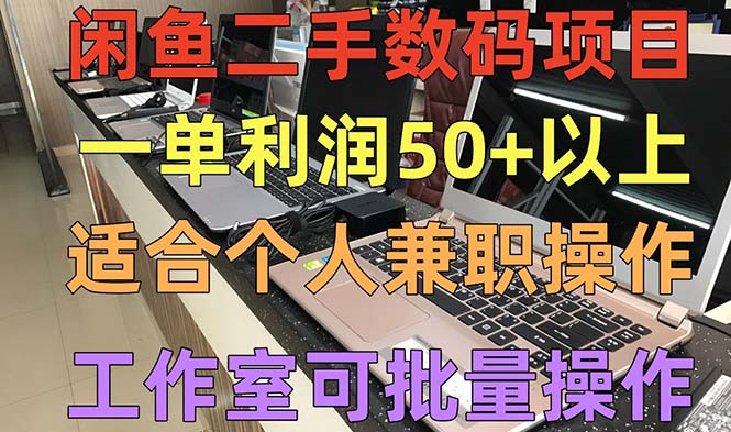 【副业项目5404期】闲鱼二手数码项目，个人副业低保收入一单50+以上，工作室批量放大操作-网创财富岛