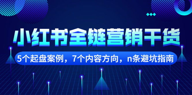 【副业项目2726期】小红书全链营销干货，5个起盘案例，7个内容方向，n条避坑指南-网创财富岛
