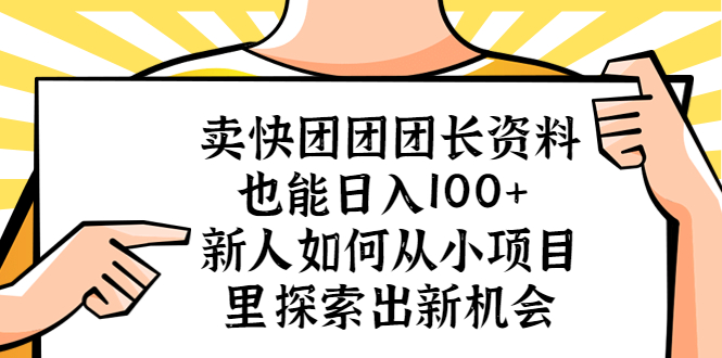 【副业项目5619期】卖快团团团长资料也能日入100+ 新人如何从小项目里探索出新机会-网创财富岛