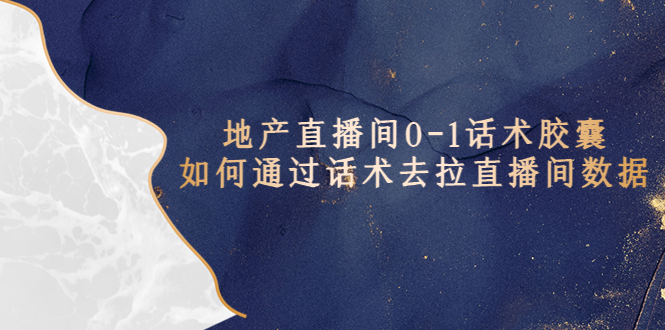 【副业项目5624期】地产-直播间0-1话术胶囊，知道怎么通过话术去拉直播间数据-网创财富岛