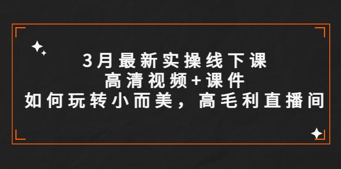 【副业项目5675期】3月最新实操线下课高清视频+课件，如何玩转小而美，高毛利直播间-网创财富岛