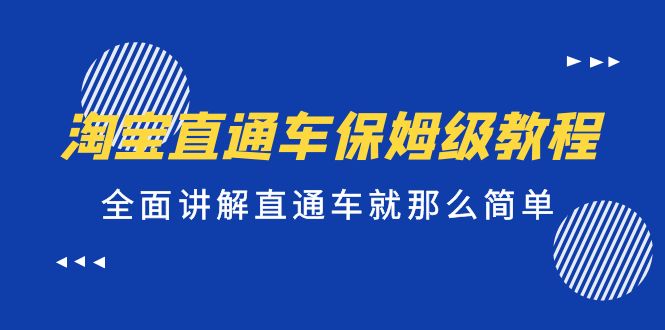 【副业项目5451期】淘宝直通车保姆级教程，全面讲解直通车就那么简单！-网创财富岛