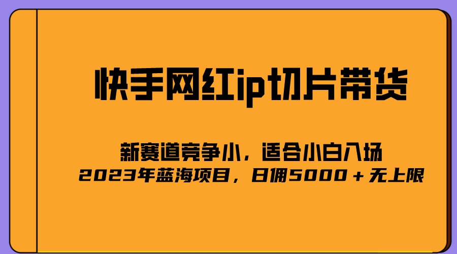 【副业项目5464期】2023爆火的快手网红IP切片，号称日佣5000＋的蓝海项目，二驴的独家授权-网创财富岛