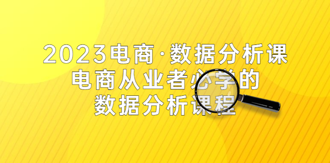 【副业项目5586期】2023电商·数据分析课，电商·从业者必学的数据分析课程（42节课）-网创财富岛
