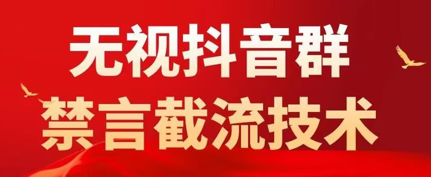 【副业项目5583期】抖音粉丝群无视禁言截流技术，抖音黑科技，直接引流，0封号（教程+软件）-网创财富岛