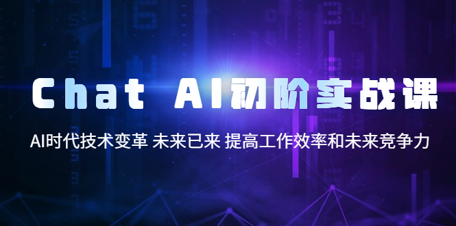 【副业项目5685期】Chat AI初阶实战课，AI时代技术变革 未来已来 提高工作效率和未来竞争力-网创财富岛