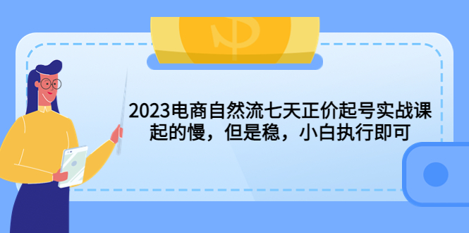 【副业项目5976期】2023电商自然流七天正价起号实战课：起的慢，但是稳，小白执行即可-网创财富岛