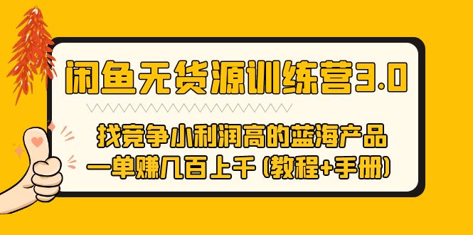【副业项目5755期】闲鱼无货源训练营3.0 找竞争小利润高的蓝海产品 一单赚几百上千(教程+手册)-网创财富岛