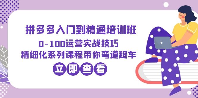 【副业项目6297期】2023拼多多入门到精通培训班：0-100运营实战技巧 精细化系列课带你弯道超车-网创财富岛