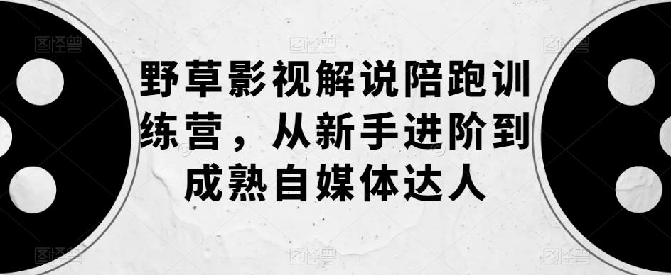 【副业项目6152期】野草影视解说陪跑训练营，从新手进阶到成熟自媒体达人-网创财富岛