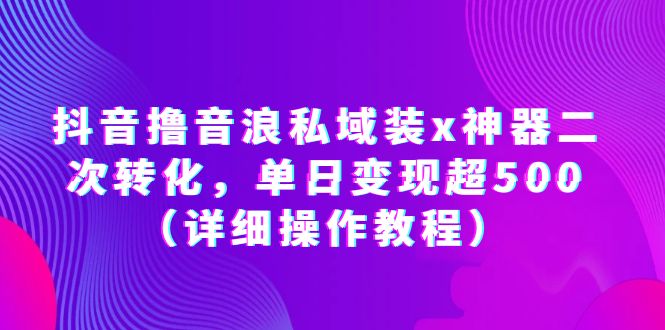 【副业项目6229期】抖音撸音浪私域装x神器二次转化，单日变现超500（详细操作教程）-网创财富岛