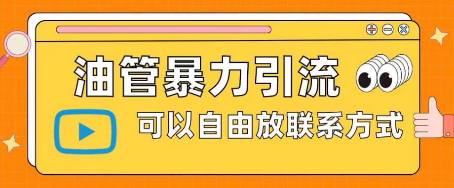 【副业项目6166期】油管暴力引流，可以自由放联系方式【揭秘】-网创财富岛