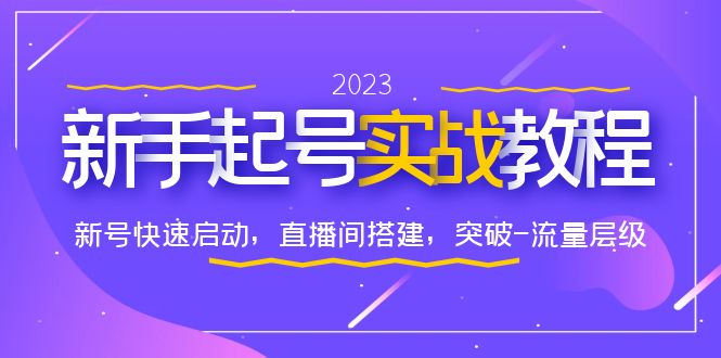 【副业项目6320期】0-1新手起号实战教程：新号快速启动，直播间怎样搭建，突破-流量层级-网创财富岛