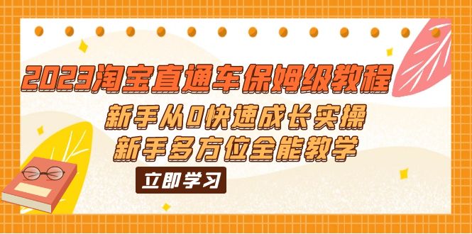 【副业项目6346期】2023淘宝直通车保姆级教程：新手从0快速成长实操，新手多方位全能教学-网创财富岛