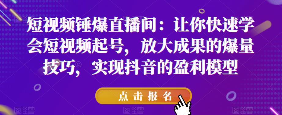 【副业项目6319期】让你快速学会短视频起号，放大成果的爆量技巧，实现抖音的盈利模型-网创财富岛