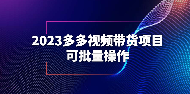 【副业项目6266期】2023多多视频带货项目，可批量操作【保姆级教学】-网创财富岛