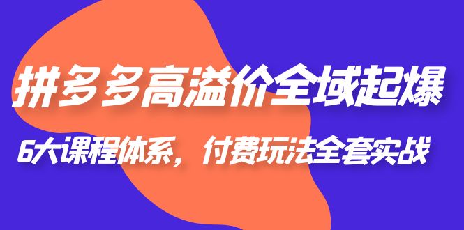 【副业项目6362期】拼多多-高溢价 全域 起爆，6大课程体系，付费玩法全套实战！-网创财富岛
