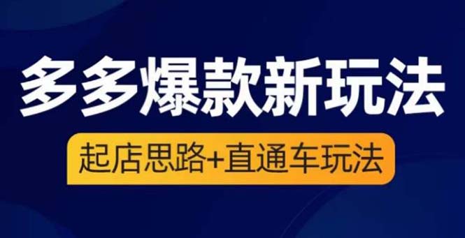 【副业项目6039期】2023拼多多爆款·新玩法：起店思路+直通车玩法（3节精华课）-网创财富岛