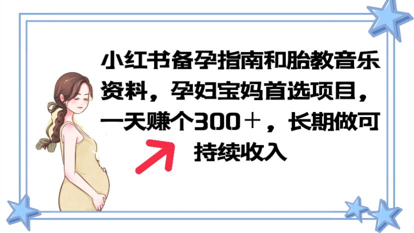 【副业项目6137期】小红书备孕指南和胎教音乐资料 孕妇宝妈首选项目 一天赚个300＋长期可做-网创财富岛