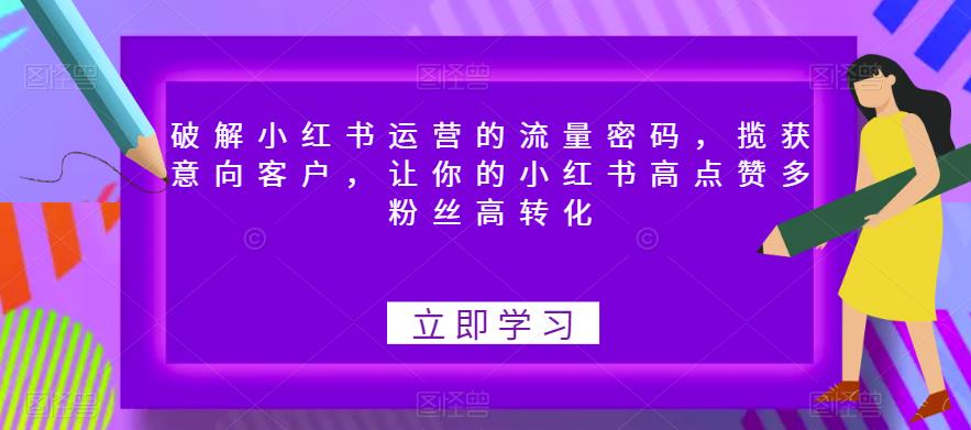 【副业项目6608期】破解小红书运营的流量密码，揽获意向客户，让你的小红书高点赞多粉丝高转化-网创财富岛