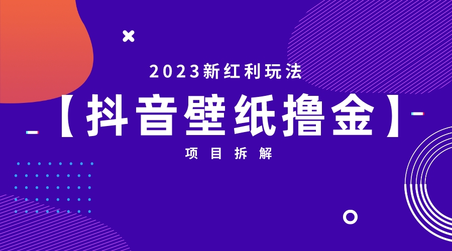 【副业项目6746期】2023新红利玩法：抖音壁纸撸金项目-网创财富岛