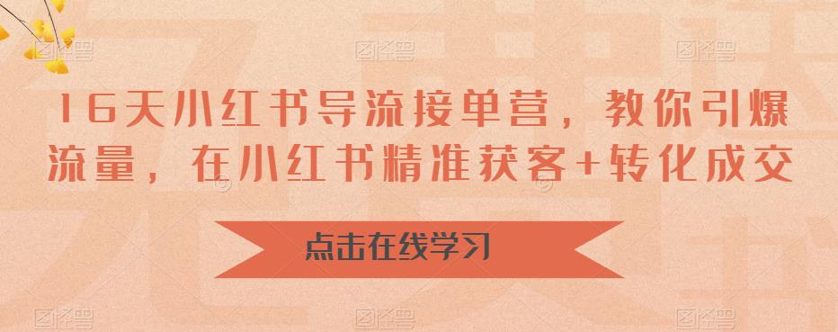 【副业项目6664期】16天-小红书 导流接单营，教你引爆流量，在小红书精准获客+转化成交-网创财富岛