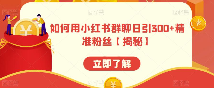 【副业项目6389期】如何用小红书群聊日引300+精准粉丝【揭秘】-网创财富岛