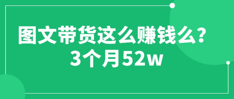 【副业项目6462期】图文带货这么赚钱么? 3个月52W 图文带货运营加强课-网创财富岛