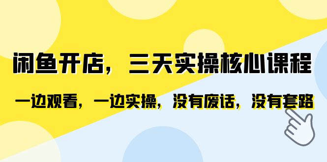 【副业项目6465期】闲鱼开店，三天实操核心课程，一边观看，一边实操，没有废话，没有套路-网创财富岛