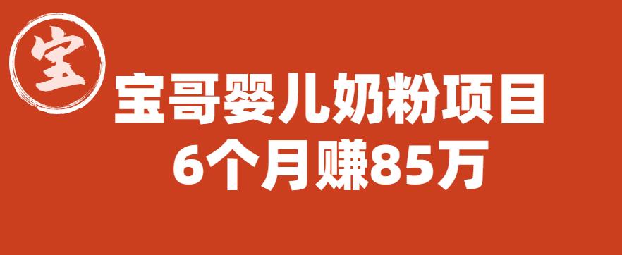 【副业项目6416期】宝哥婴儿奶粉项目，6个月赚85w【图文非视频】【揭秘】-网创财富岛