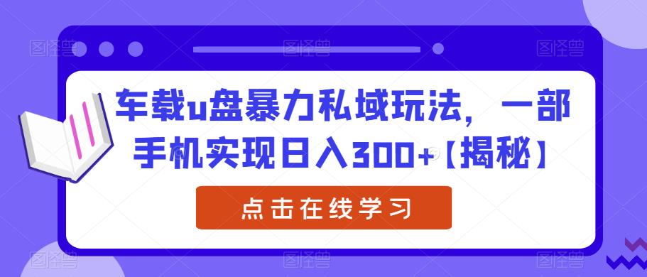 【副业项目6441期】车载u盘暴力私域玩法，一部手机实现日入300+【揭秘】-网创财富岛