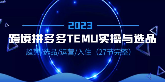 【副业项目6708期】2023跨境·拼多多·TEMU实操与选品，趋势·选品·运营·入住（27节完整）-网创财富岛