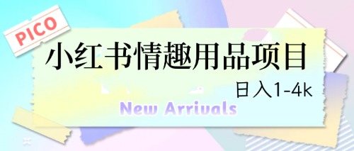 【副业项目6712期】最新小红书情趣用品项目，日入1-4k-网创财富岛