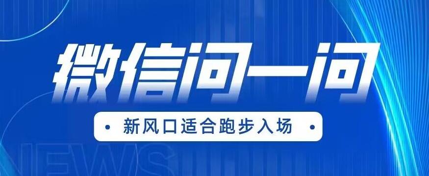 【副业项目6729期】全网首发微信问一问新风口变现项目（价值1999元）【揭秘】-网创财富岛
