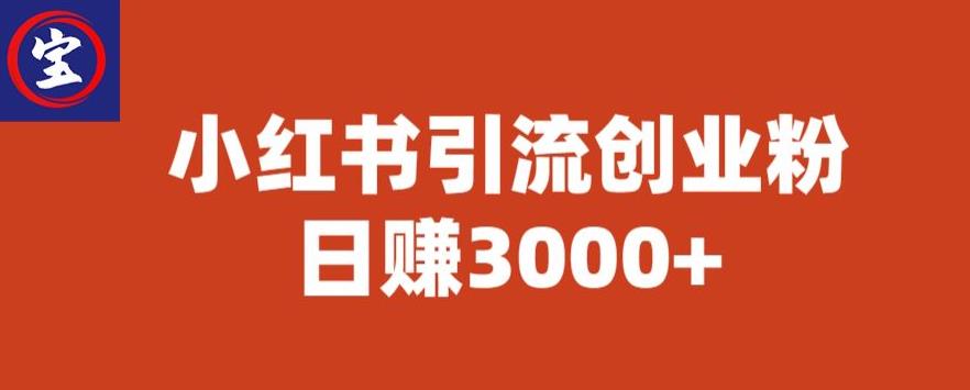 【副业项目6676期】宝哥小红书引流创业粉，日赚3000+【揭秘】-网创财富岛