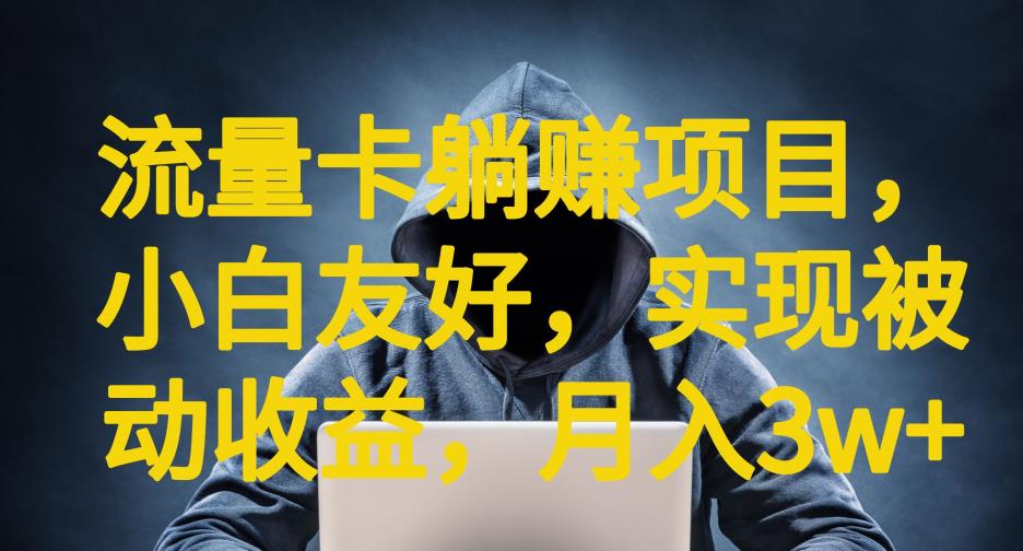 【副业项目6842期】流量卡躺赚项目，小白友好，开设后台，实现被动收益，只要出卡，就能一直赚钱，利润高昂【揭秘】-网创财富岛