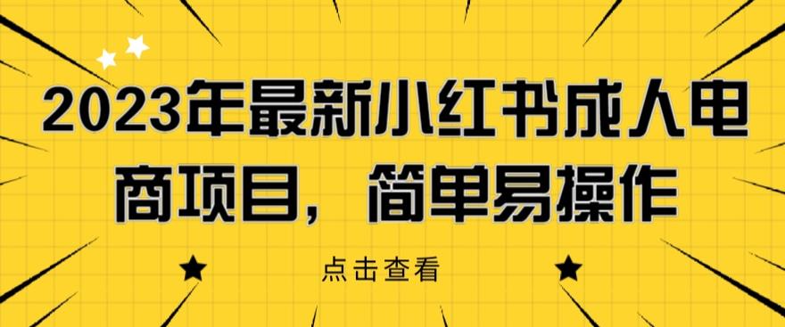 【副业项目6532期】2023年最新小红书成人电商项目，简单易操作【详细教程】-网创财富岛