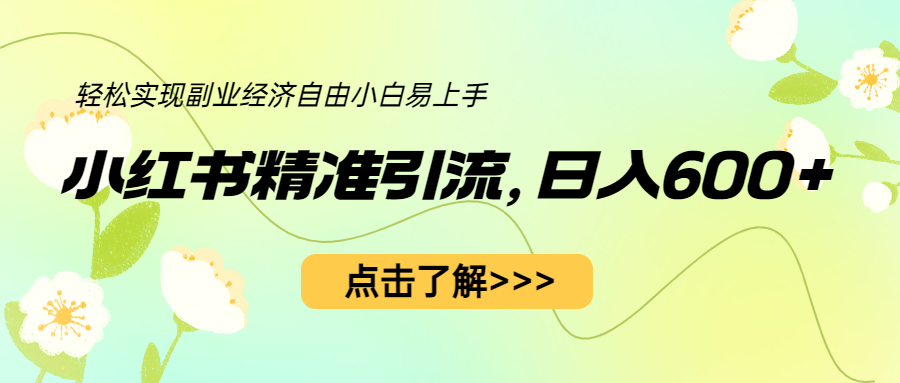 【副业项目6650期】小红书精准引流，小白日入600+，轻松实现副业经济自由（教程+1153G资源）-网创财富岛