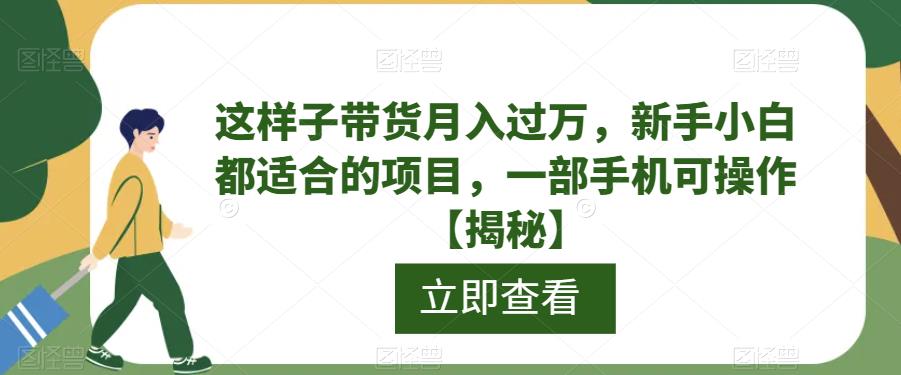【副业项目6858期】这样子带货月入过万，新手小白都适合的项目，一部手机可操作【揭秘】-网创财富岛