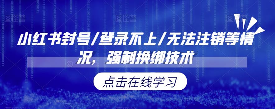 【副业项目6903期】小红书封号/登录不上/无法注销等情况，强制换绑技术【揭秘】-网创财富岛