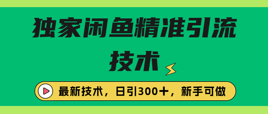 【副业项目6912期】独家闲鱼引流技术，日引300＋实战玩法-网创财富岛
