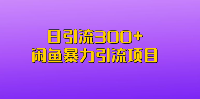 【副业项目6983期】日引流300+闲鱼暴力引流项目-网创财富岛