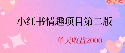 【副业项目6945期】最近爆火小红书情趣项目第二版，每天2000+-网创财富岛