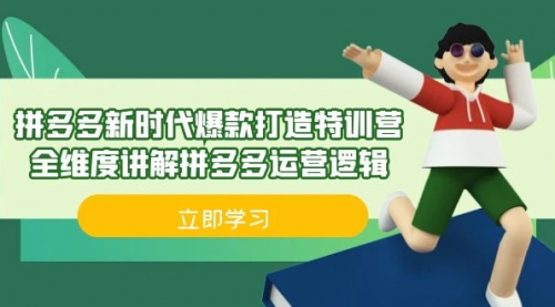【副业项目7033期】拼多多·新时代爆款打造特训营，全维度讲解拼多多运营逻辑-网创财富岛