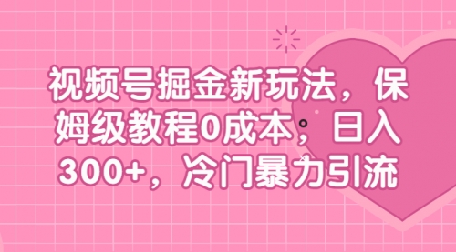 【副业项目7045期】视频号掘金新玩法，保姆级教程0成本，日入300+，冷门暴力引流-网创财富岛